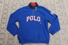 New Polo Ralph Lauren Men's 1/4 Zip Brushed Fleece Pullover - Size XXL - Blue
