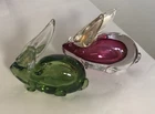 VINTAGE MURANO GLASS PAIR OF BUNNY RABBITS FIGURINES SEGUSO BARBINI