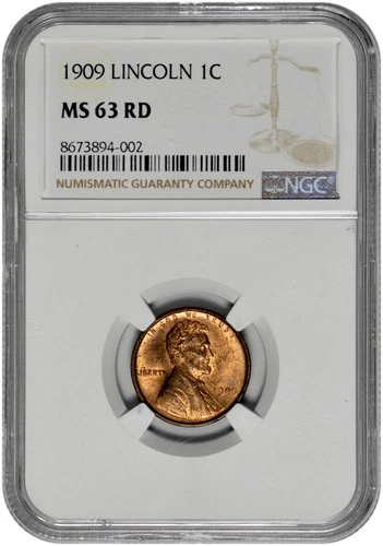 1909 1C Lincoln Wheat Cent NGC MS 63 RD in New Holder