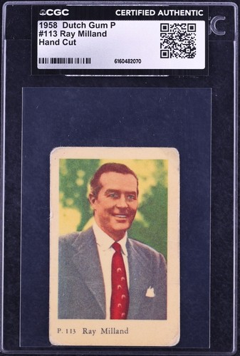 1958 Dutch "P" Set Ray Milland HAND CUT #113 CGC AUTH