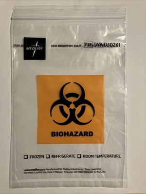 100-Pack 6'' x 9'' Biohazard Specimen Bags With Extra Pocket