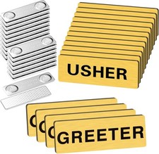 12Pcs Magnetic Usher Name Tag for Church Gatherings Acrylic Usher Badge Name Tag