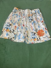 Eric Emanuel Men s Shorts Cream Paint Splatte...