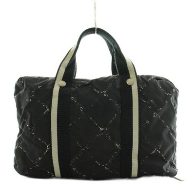 CHANEL Old Travel Line Handbag Nylon Series 6 Black AN14 OH Women s