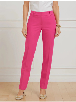 Talbots Hampsire Vibrant Pink Tailored Trousers Size 8 Slim Legs