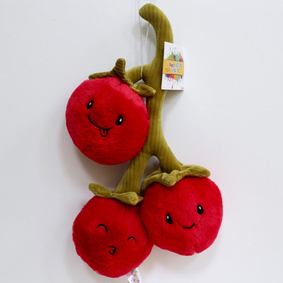 Linzy Toys Yum Yum Smoochy Pals Tomatoes Tomato on Vine Fuzzy Plush Stuffed Toy