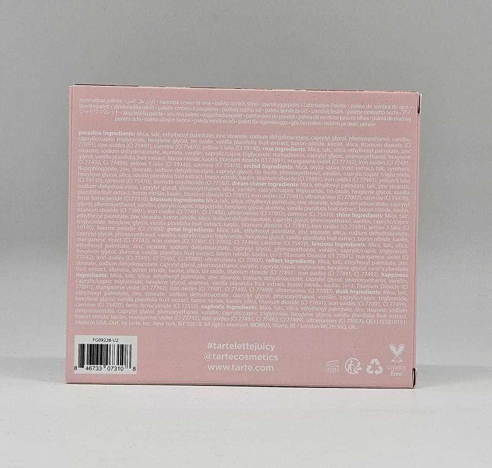 tarte Tartelette Juicy Eyeshadow Palette Amazonian Clay 12 Colors Cruelty Free - Image 3 of 4