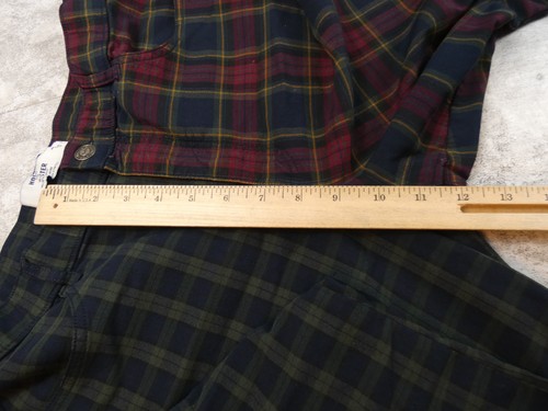 Hollister Pant Womens Medium Green Red Tarten Plaid Grunge Concert Rally Wear - Picture 7 of 15