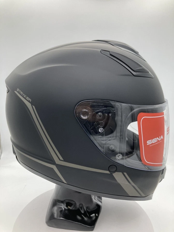 Sena Stryker Full Face Helmet with Mesh Intercom Matte Black Size X-large Foto 3 de 4