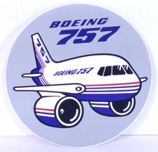 BOEING 757 B757 Decal Sticker 4" 80s Collectible Airplane Jet Airliner Gift NOS