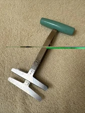 VTG Foley Chopper w/ 3 Stainless Blades Turquoise Wood Handle Made In USA MCM