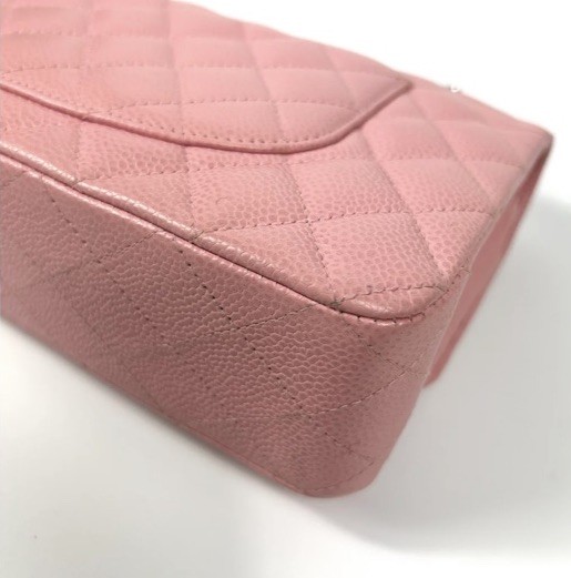 RARE! CHANEL Classic MEDIUM Double Flap Bag SAKURA PINK CAVIAR Silver Hardware image 9