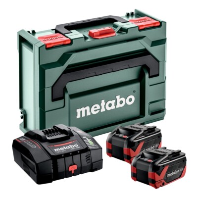 Metabo Basis Set Ladegerät,Akku Set 2xLiHDX 8.0 Ah ASC 290 metaBOX 145 (68530500