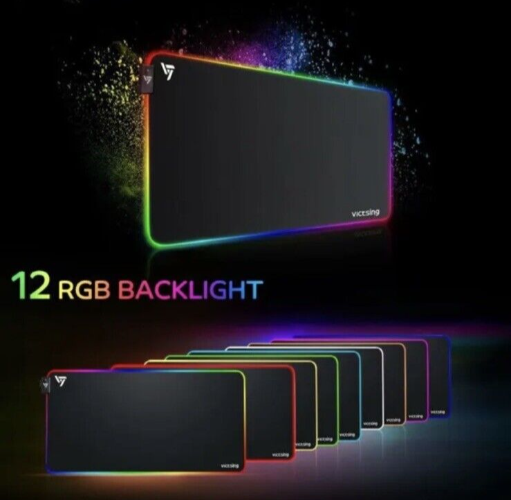 VictSing gaming mouse pad large antislip mat RGB lights PC247A 80cm
