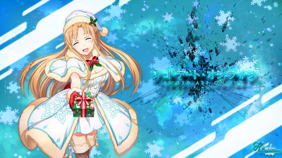 Anime girls presents christmas ornaments sword art Custom Gaming Mat Desk