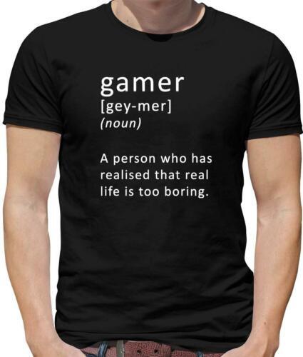 Divertido Definición Gamer Camiseta Hombre - Gaming - Online - PC - Retro -