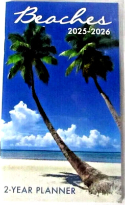 Beaches 2 Year 2025-2026 Pocket Planner 6.5'' X 4''