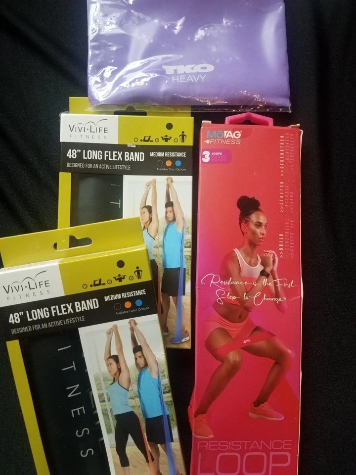  (LOT) Working Out Exercise Push up Bars set- Resistance Bands C & C California  - Image 4 of 4