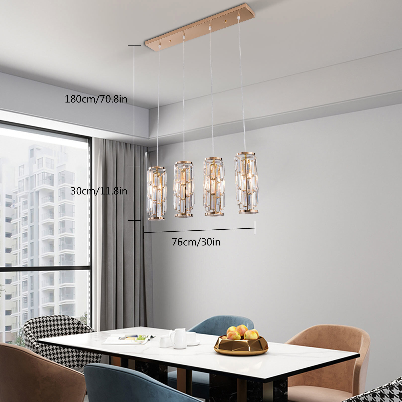 Modern Luxury K9 Crystal Chandelier Lighting Ceiling Light Pendant Lamp Fixture