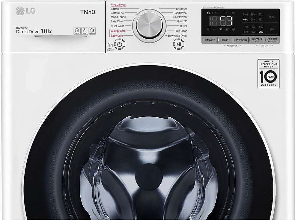 LG WV51410W 10kg Front Load Washing Machine with Steam for sale online