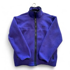Vtg LL Bean Womens Size Large USA Made Full Zip Fleece Purple Pullover Sweater