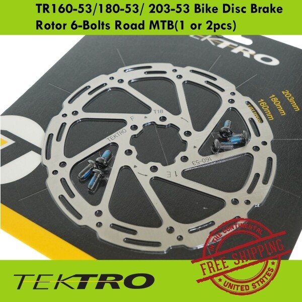 TektroTR160-53/180-5<wbr>3/203-53BikeDiscBrakeRotor6-BoltsRoadMTB(1or2pcs)