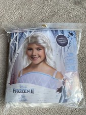 NEW Disney Girls Frozen 2 Elsa Snow Queen Costume Blonde Braid Wig Toddler Child