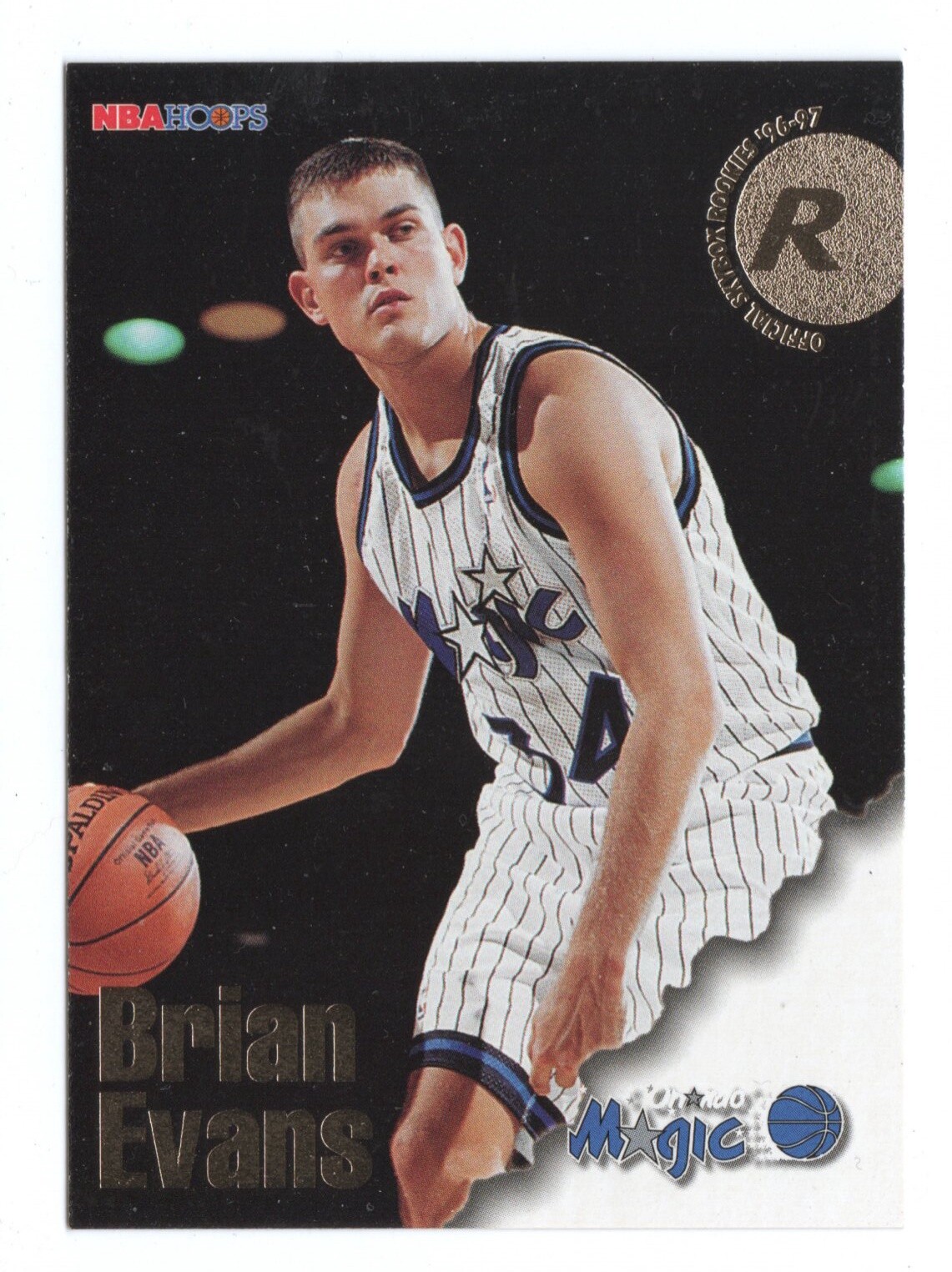 Brian Evans 286 1996-97 HoopsRC Rookie Orlando Magic Card