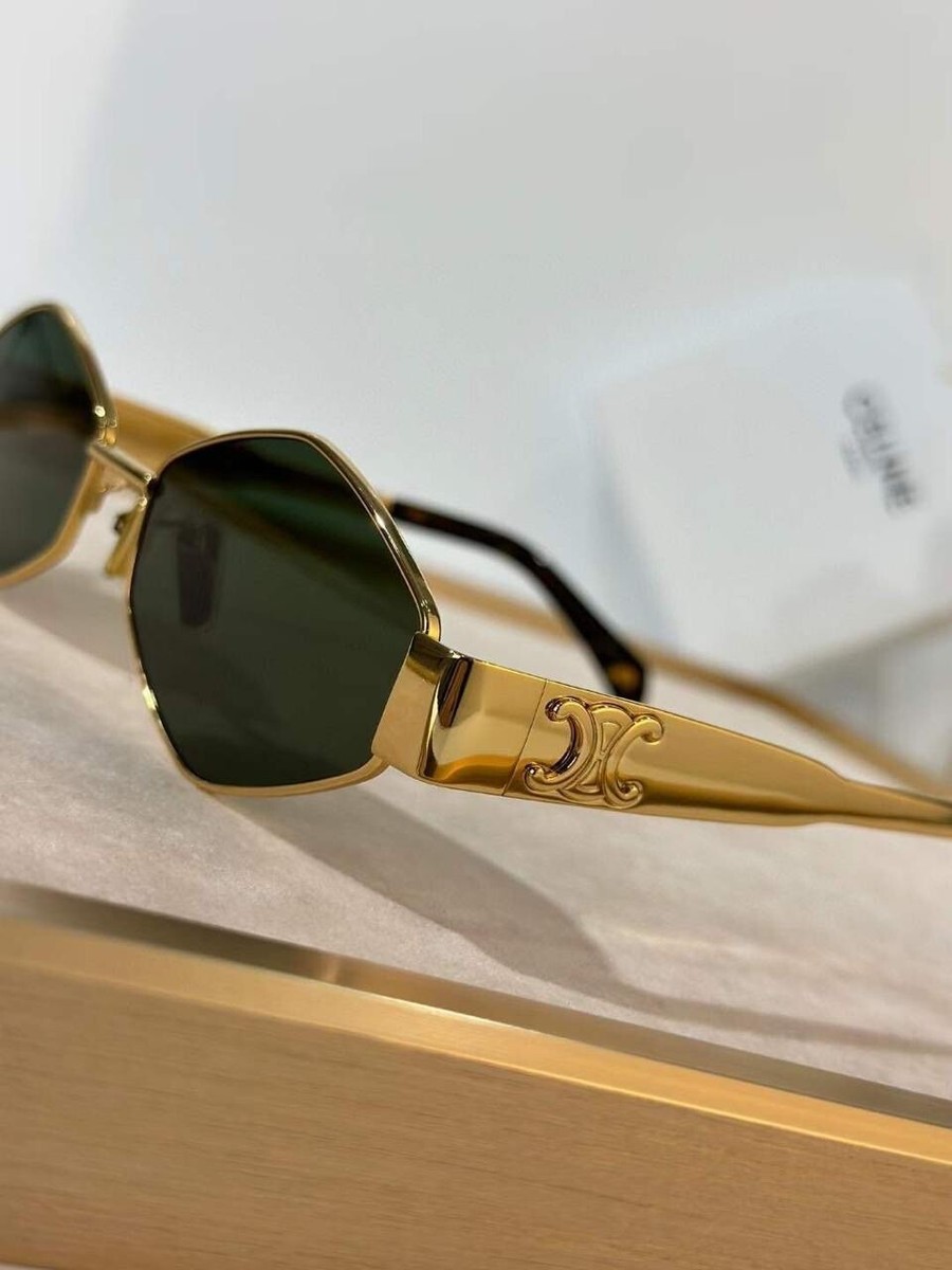 Gold Sunglasses Celine Triomphe Metal Glasses in a Box for