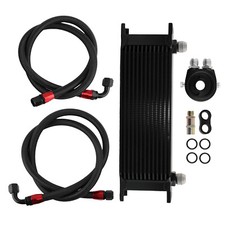 13Row 10AN Engine Transmission Oil Cooler + Filter Adapter + Hose Kit Universal