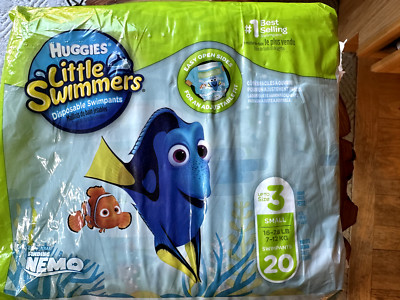 Huggies Little Swimmers Disposable Swimpants Sz Sm 16-26 lb Finding Nemo 20 Pair