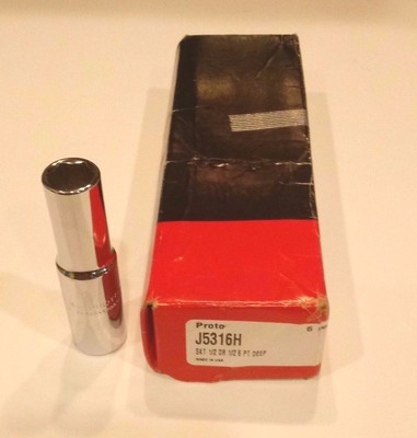 **NEW** Stanley Proto Professional J5316H 1/2'' Drive 6 Pt. Deep Socket, 1/2''