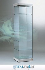 Vetrina Vetrinetta Espositore Display Showcase  leather con Luci a led 54x53x200