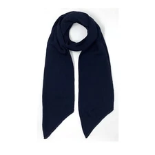 John Varvatos Collection Men's Extra Fine 4x4 Ribbed Scarf Merino Wool Dark Navy