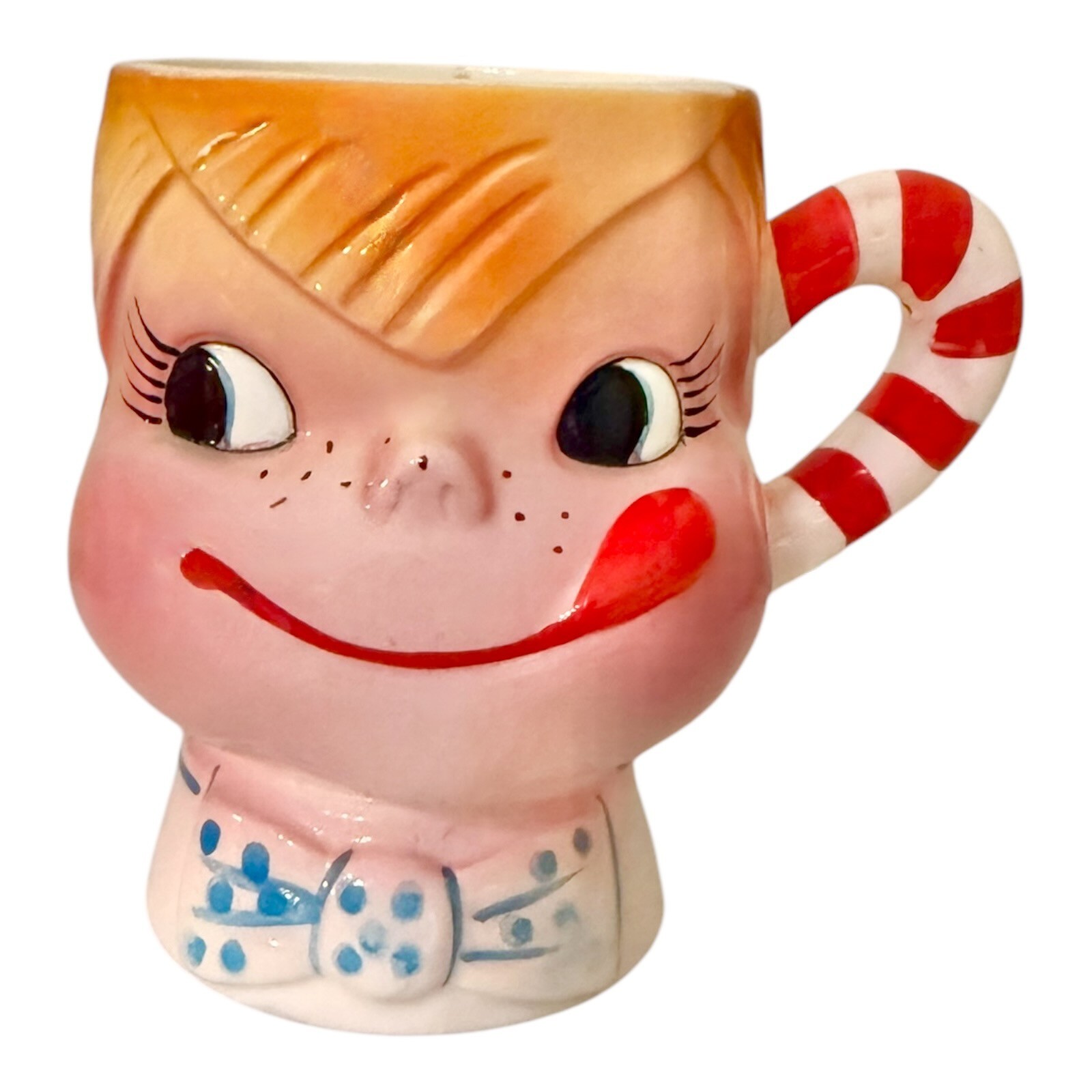 Vintage Yum-EE-Yum Anthropomorphic Ray Gee Milk Mug Japan MCM Pink Girl Kitsch