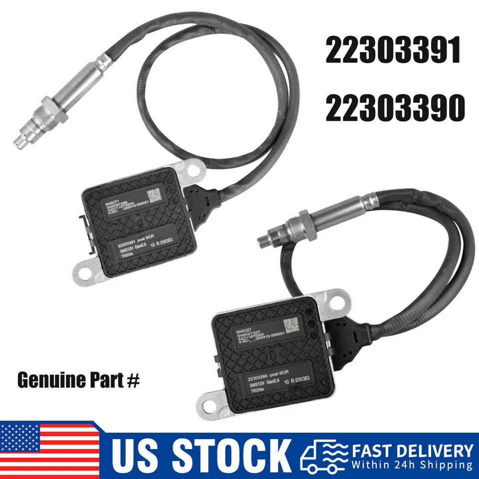 2PCS Outlet Inlet Nox Sensor For Volvo Truck D11 D13 D16 Mack 22303390 22303391 - Image 2 of 4