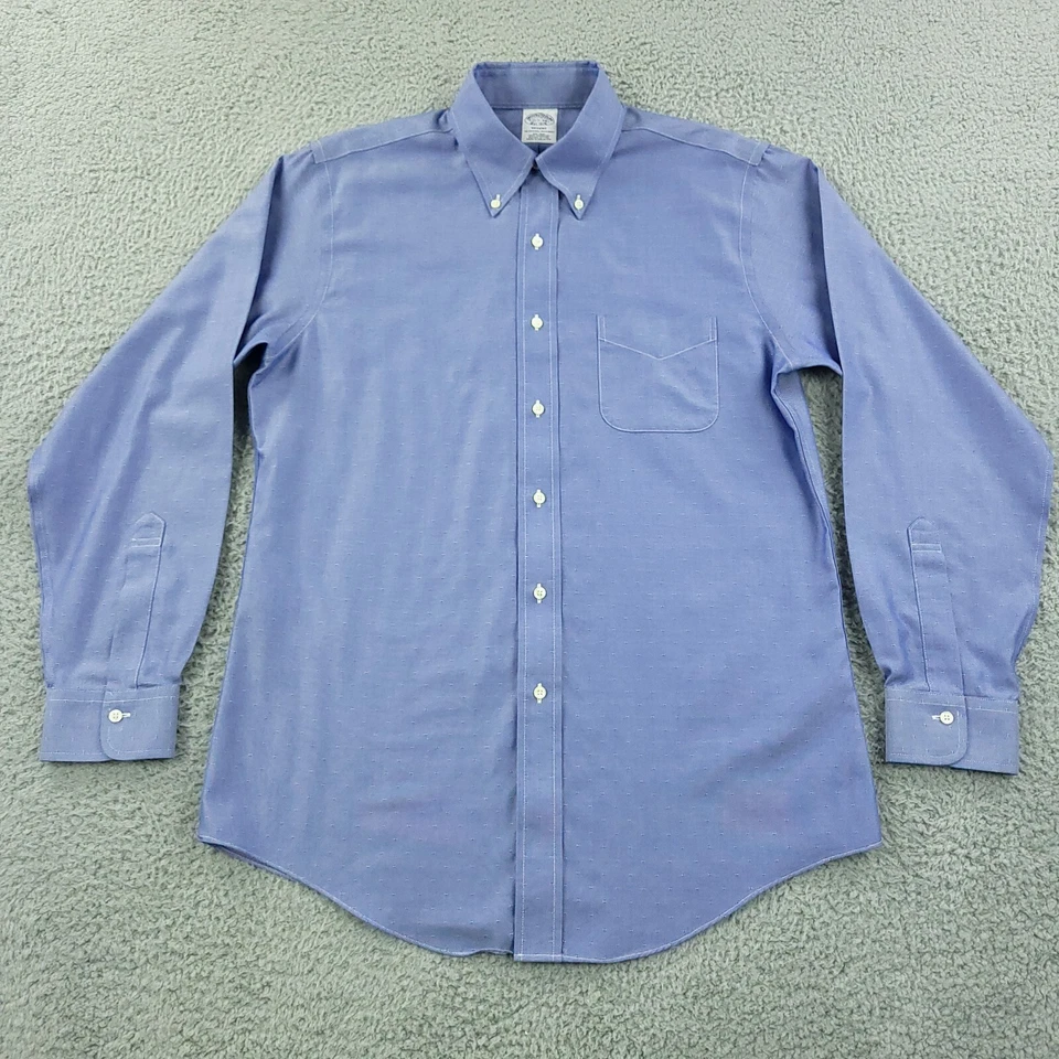 Brooks Brothers Shirt Mens 15 1/2 Blue Regent Business Office Casual Travel - Image 3 of 4