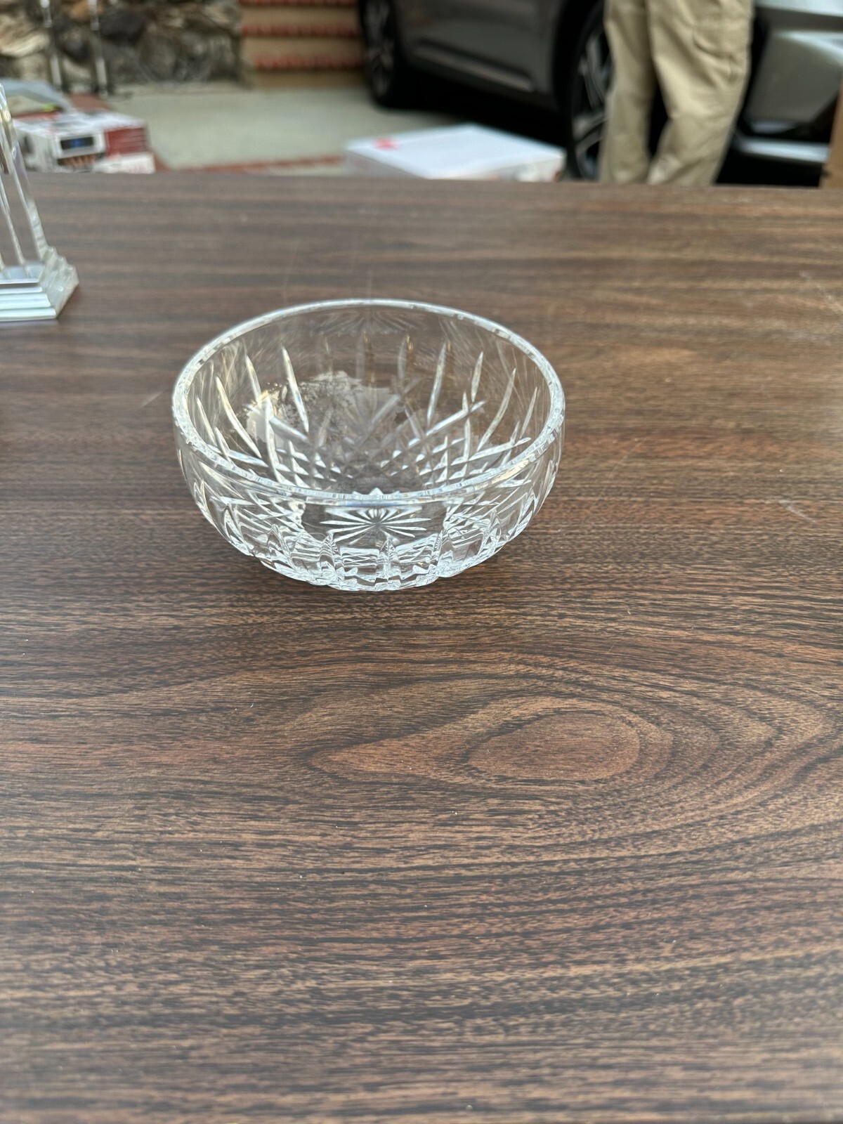 Small Clear Crystal Decorative Serving Bowl