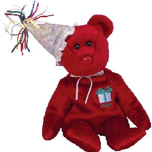 TY JULY the BEAR BEANIE BABY MINT with MINT TAGS