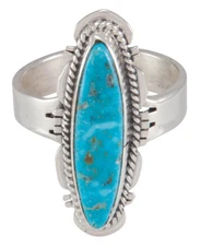 Navajo Native American Kingman Turquoise Ring Size 8 3/4 by Jake SKU230598