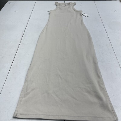 Old Navy Beige Fitted Rib Knit Cami MIDI Dress Womens Size XS | eBay