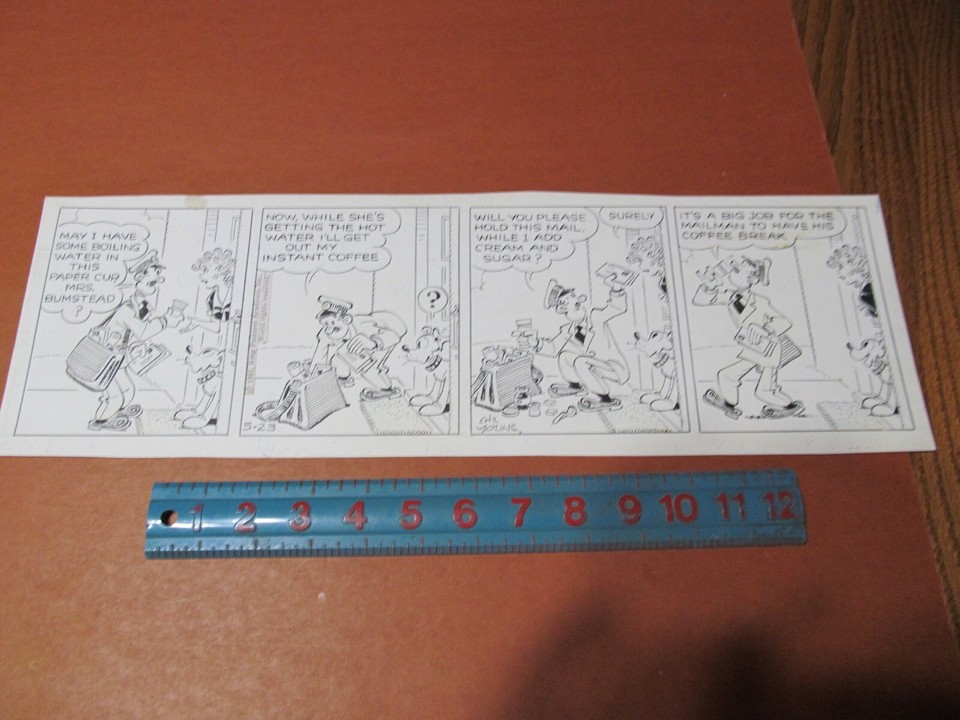 BLONDIE ORIGINAL COMIC STRIP ART, 5-23- 1961, CHIC YOUNG Comic Art