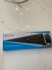 V7 USB Wired Keyboard and Mouse Combo NEW in Box