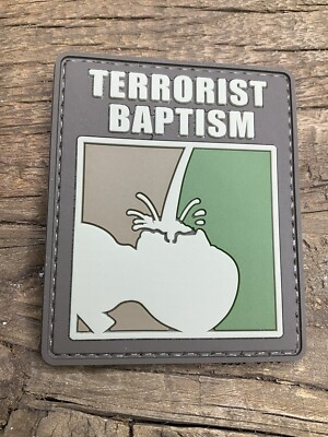 #ad #ad Patch Satire PVC Tactical Morale HOOK 3D PVC Rubber Water Boarding Terrorist $7.03