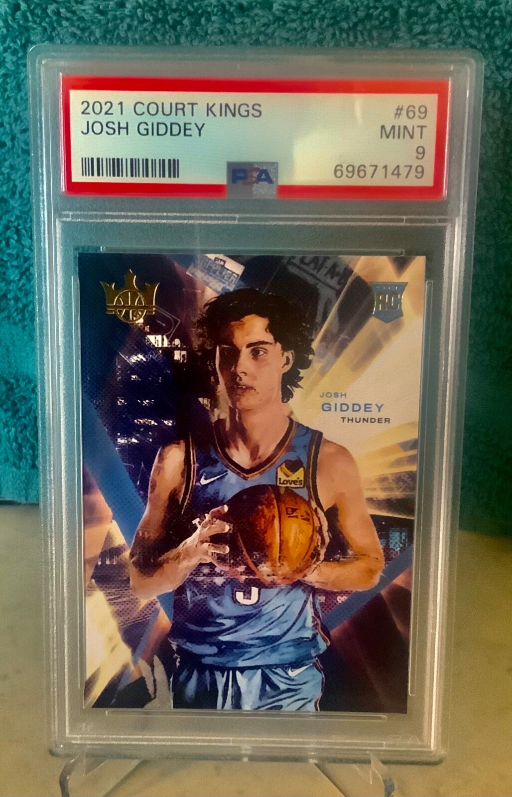 2021 - 22 PANINI COURT KINGS 69 JOSH GIDDEY OKC THUNDER RC GRADED PSA 9 MINT