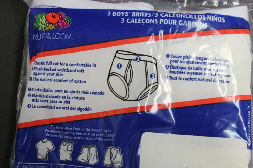 12 (4x3)Fruit of the Loom Boy's Cotton Ribbed Brief Underwear SZ 10 waist 24-25" - Image 4 of 4