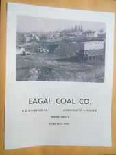 Old Butler Unionville PA. Eagal Coal Mine Co. Advertising Poster