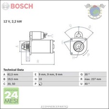 Motorino di Avviamento Bosch per JEEP CHEROKEE