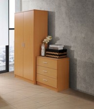 2 Door Wardrobe with Shelf and Clothes Hanging Rail Organizer Bedroom Furniture