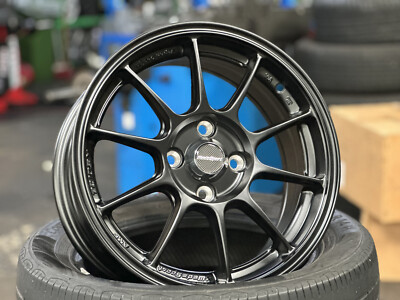 tomo NEW 4x100 (4 Wheel) 15x6.5J AOW TC105X BLACK Flow Formed Fit HONDA